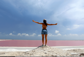 Pink lakes of Mexico